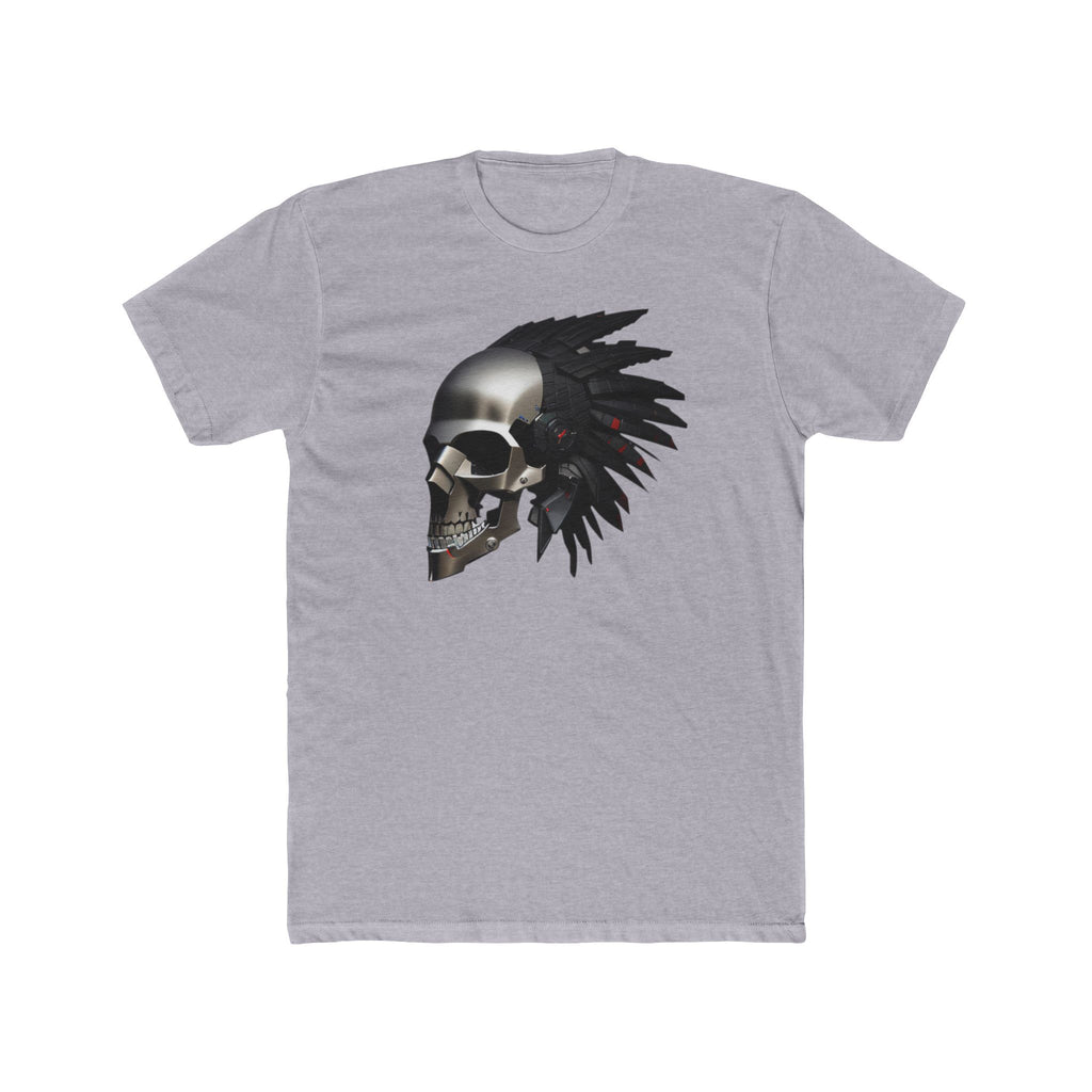 Skull Headdress Graphic Tee — 'Watch Your 6' Military-Inspired Crew Shirt