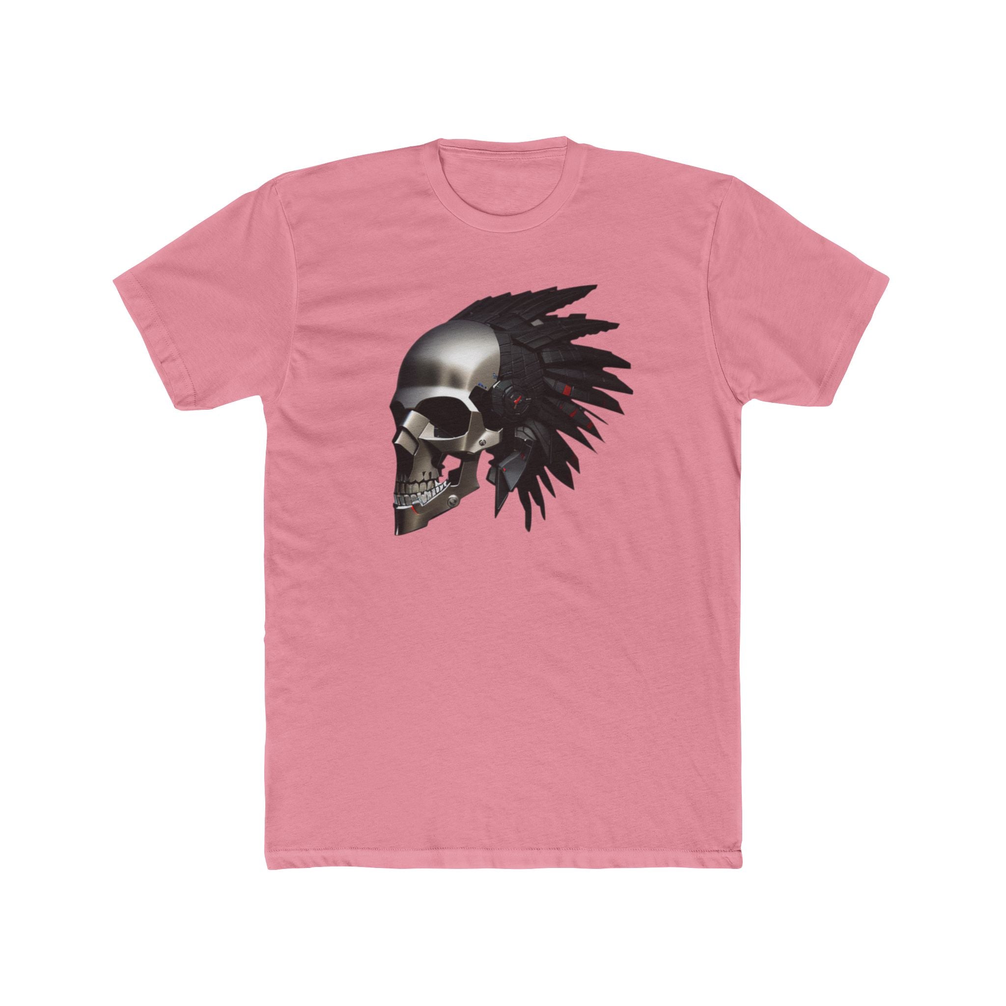 Skull Headdress Graphic Tee — 'Watch Your 6' Military-Inspired Crew Shirt