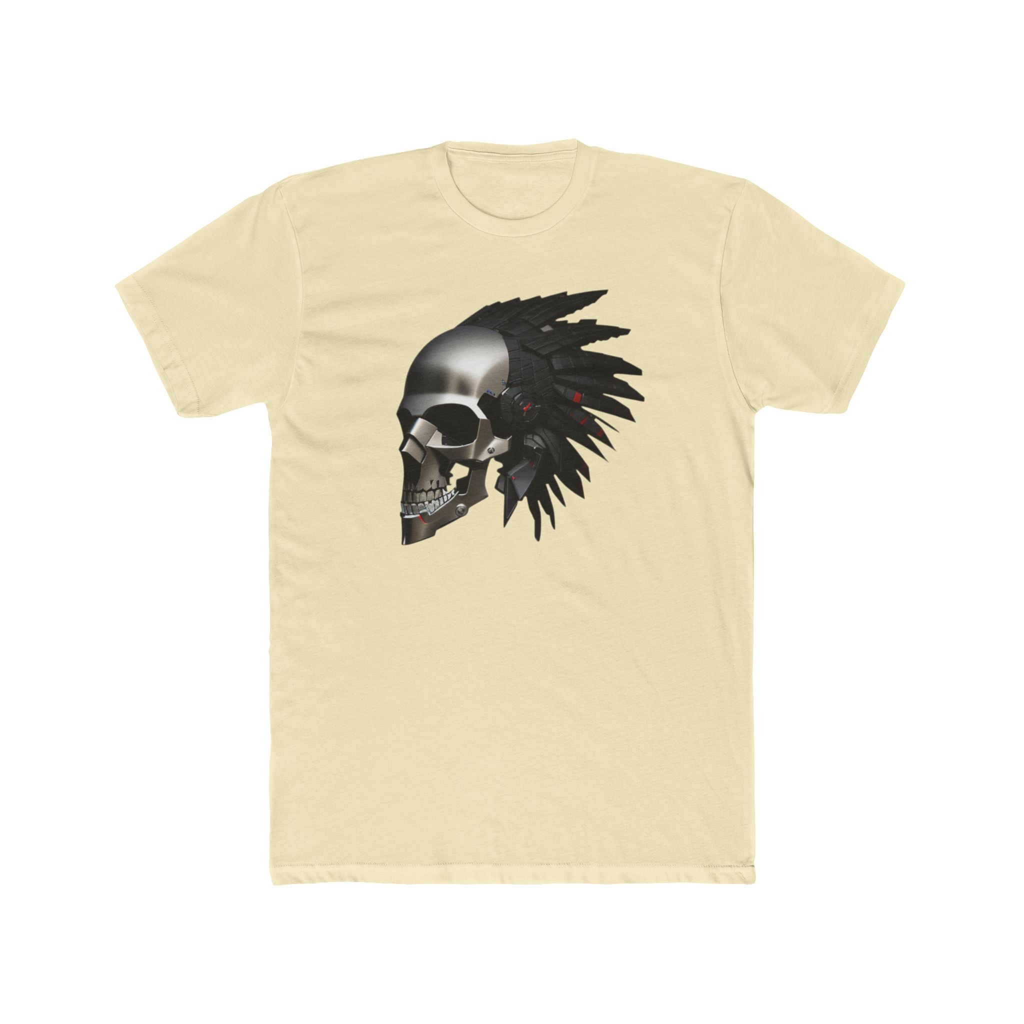 Skull Headdress Graphic Tee — 'Watch Your 6' Military-Inspired Crew Shirt